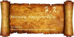 Hornung Kapisztrán névjegykártya